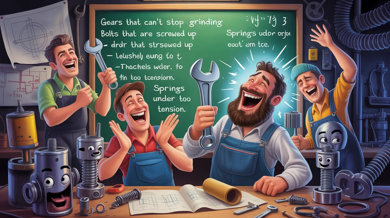 mechanical puns and jokes for social media captions